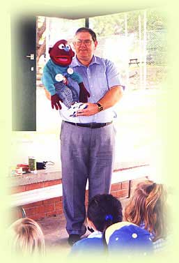 Graham with Cedric puppet